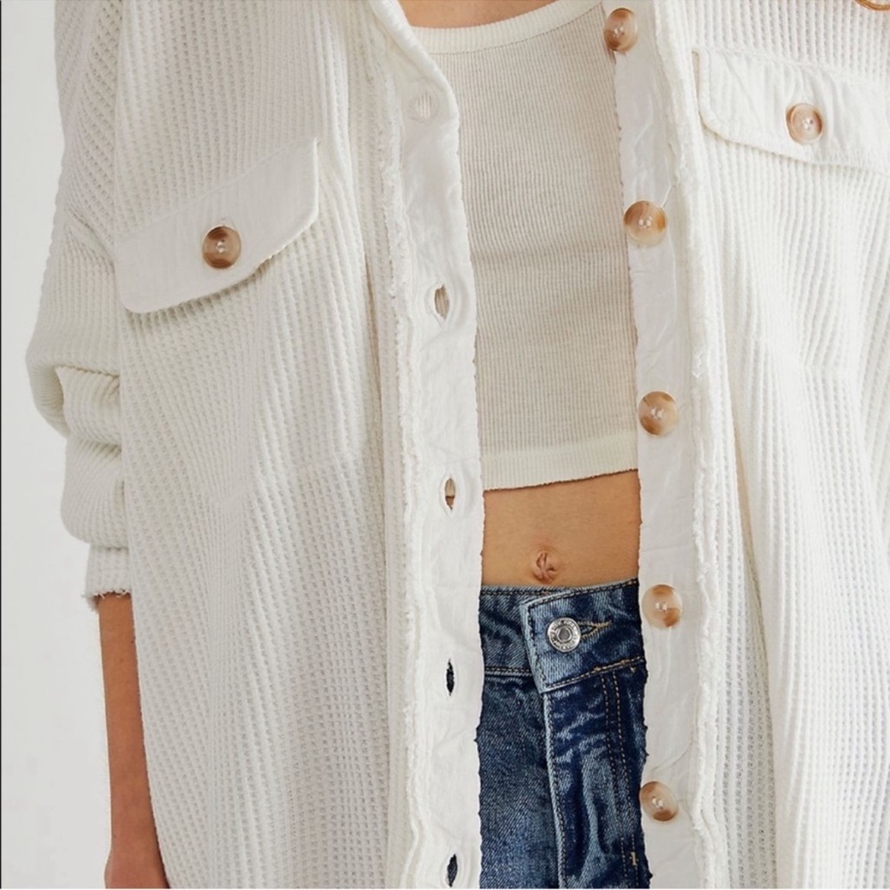 Free People One Scout Oversized Jacket White Size M - Picture 4 of 13
